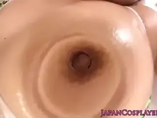 Bikini cosplayer getting pussy rubbed by masseur
