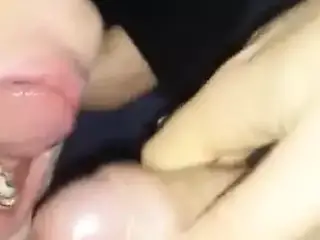 annoying girl suck and take cum in mouth