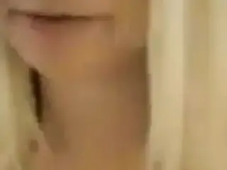 Patriotic hot blonde sucking for old glory