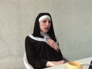 Young french nun sodomized in threesome with Papy Voyeur