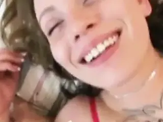 Silly Amateur Girl Gets Interviewed & Shows Her Pretty Pussy