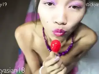 Cherry girl 19 Exercising, Lolli and Cock licking