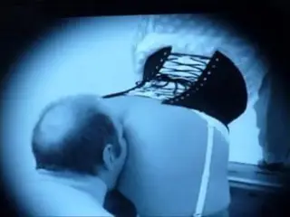 stooge sniffs the ass of her Mistress