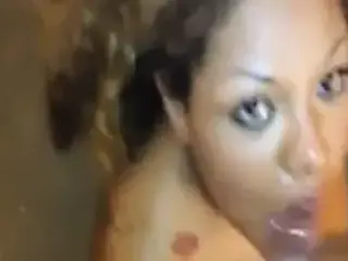 Fat ebony slut sucking