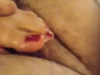 Footjob Vietnam chick ruin cumshot