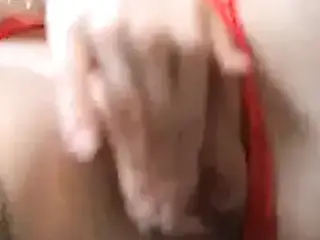 Big tittet MILF fingers herself on the stairs