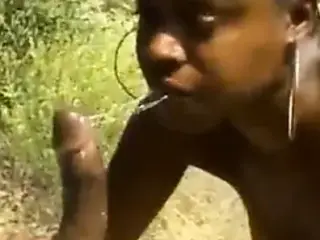 Perfect Blowjob and cumshot in the mountain