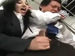 asian handjob on bus