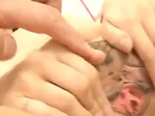 Cute asian opens her cunt