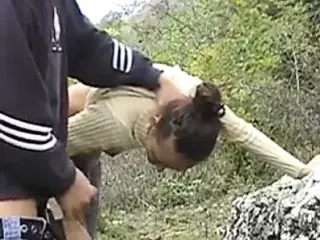 Sexy lovers shoot their private life and fuck in the valley