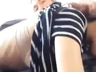 Petite girl sucks huge cock