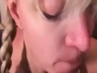 Im lucky I found this hot blonde to suck my cock