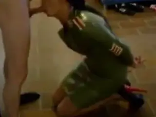 Heels and Latex Uniform Blowjob Part1
