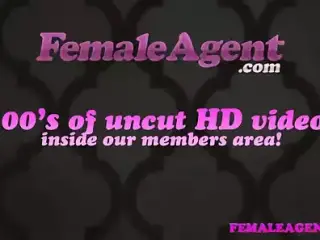 FemaleAgent Excited stud can not believe his luck