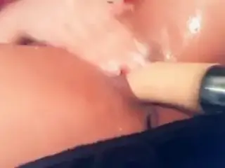 Girl masturbation with a machine and squirt