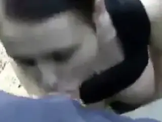 Big titted young girl outdoor mouthfuck