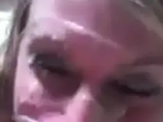 Well rounded girlfriend doggy fucked and facialized