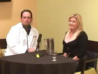 Ginger Lynn gets interviewed