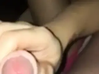 Missus wanks me off on the couch