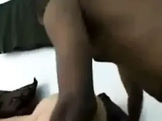 dumb bitch is getting fucked by huge black prick