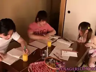 Asian teenager pussyfucked before facial