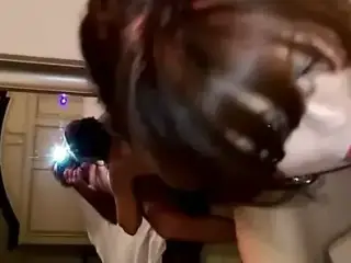 Suzee Cums While Sucking a Tasty Cock