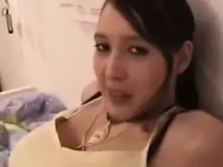 Young brunette amateur with hot hangers sucking and fucking
