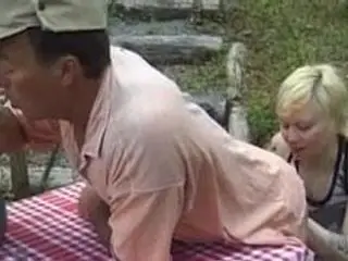 bitch licks oldman's asshole