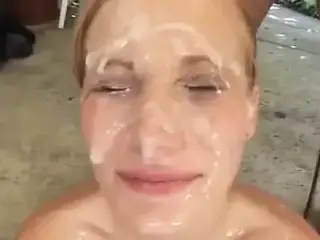 extreme bukkake facial orgy