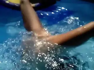 Saggy Tits, Big Nipples, Naked Splits in Pool