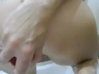 My girlfriend masturbating in the bathroom