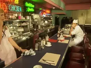 Bar owner screws his maid hard at the counter
