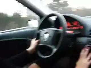 hot milf smoking in car