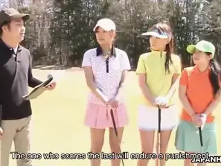 Slut gets fucked as she looses in golf