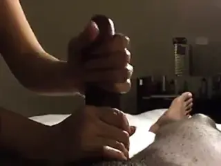 interracial handjob