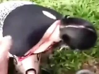 Busty Birtish Brunette humiliated and facefucked in public