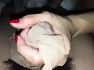 Valentines Day pantyhose handjob