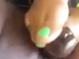 Cotton Green Toes Footjob