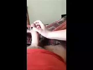 Having my cock stroked