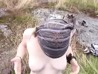 a nice hairy scandinavian blonde outdoor