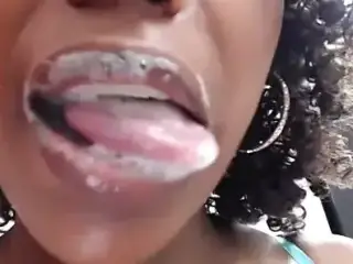 Spit tongue play fetish