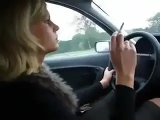 hot women smoking in car