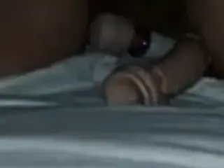 Ride of a big fat dildo