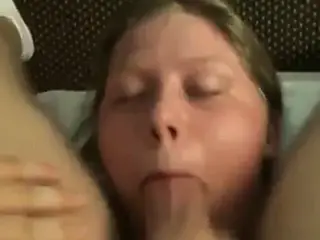 Facefucking girlfriend with gagging, doggy style fuck facial