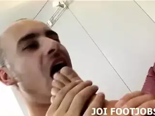 Suck my toes and I will give you a hot POV footjob JOI