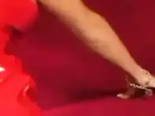 Blonde milf  in red boots