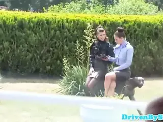 Classy eurobabes fistfucked outdoors