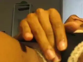 Black Girl Fingers Her Pussy With Panties On