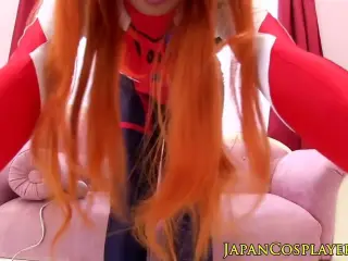 Asian babe Chika Arimura sucks as Evangelion