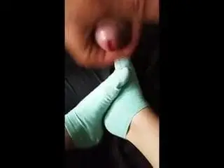 Cumming on GF socks